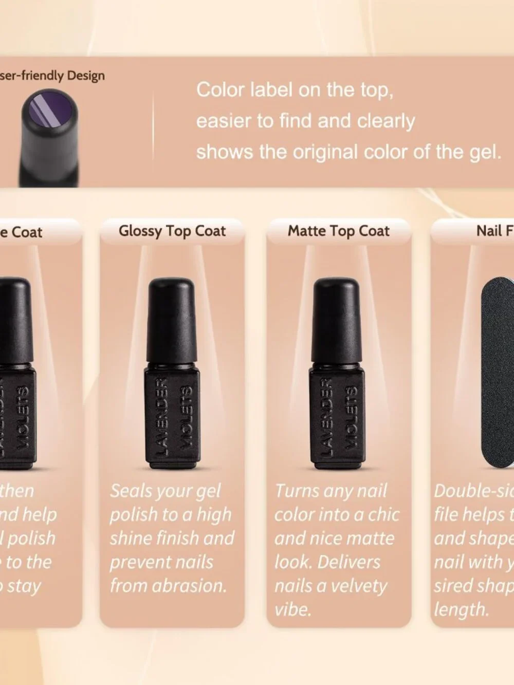 Lavender Violets 13pcs Gel Nail Polish Set  9 Gray Brown Skin Tone Neutral Beige